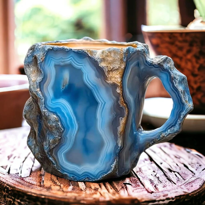 Tasse à café aspect minéral – façonnée à la main, isolante et passe au micro-ondes