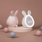 Réveil enfant en forme de lapin – veilleuse LED et alarme douce