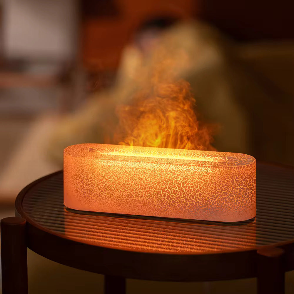 Humidificateur d'air effet flamme – lumière 7 couleurs, USB