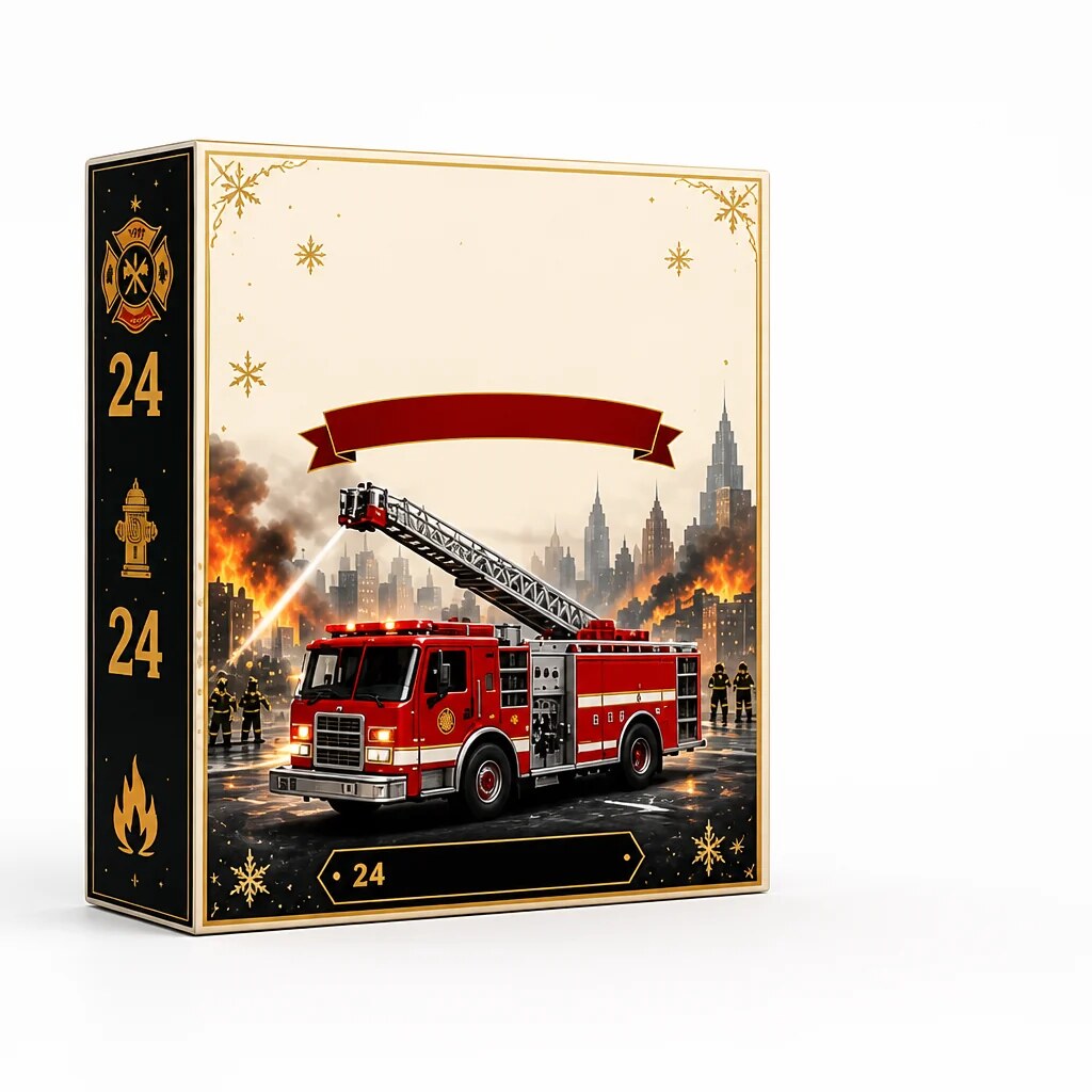 Calendrier de l'avent pompiers – 24 véhicules en acrylique à poser ou suspendre
