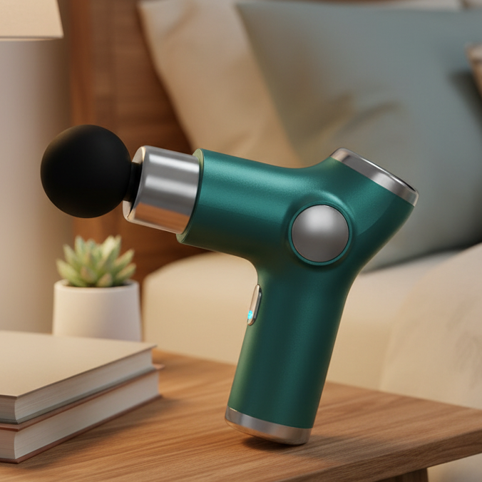 Pistolet de massage compact – percussion, batterie USB-C, tête boule