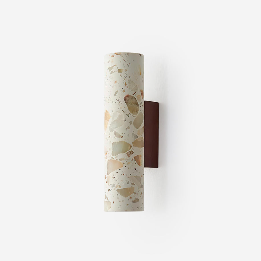 Applique murale cylindrique en terrazzo – éclairage haut et bas