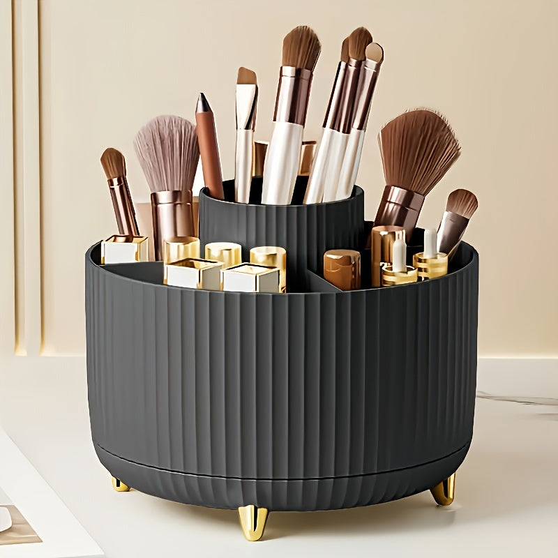 Rangement maquillage rotatif – cinq compartiments et base pivotante