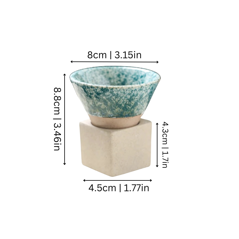 Tasses en céramique sans anse, lot de 2 – émail artisanal
