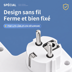 Multiprise avec interrupteur – ports USB et USB-C, protection contre les surtensions