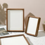 Cadre photo en bois à angles arrondis – à poser ou à suspendre, cinq formats