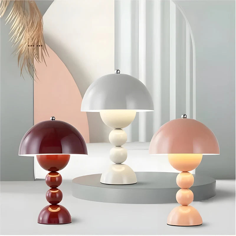 Lampe de table LED champignon – style scandinave, intensité variable
