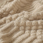 Plaid tricoté à franges – grosse maille en relief, trois motifs