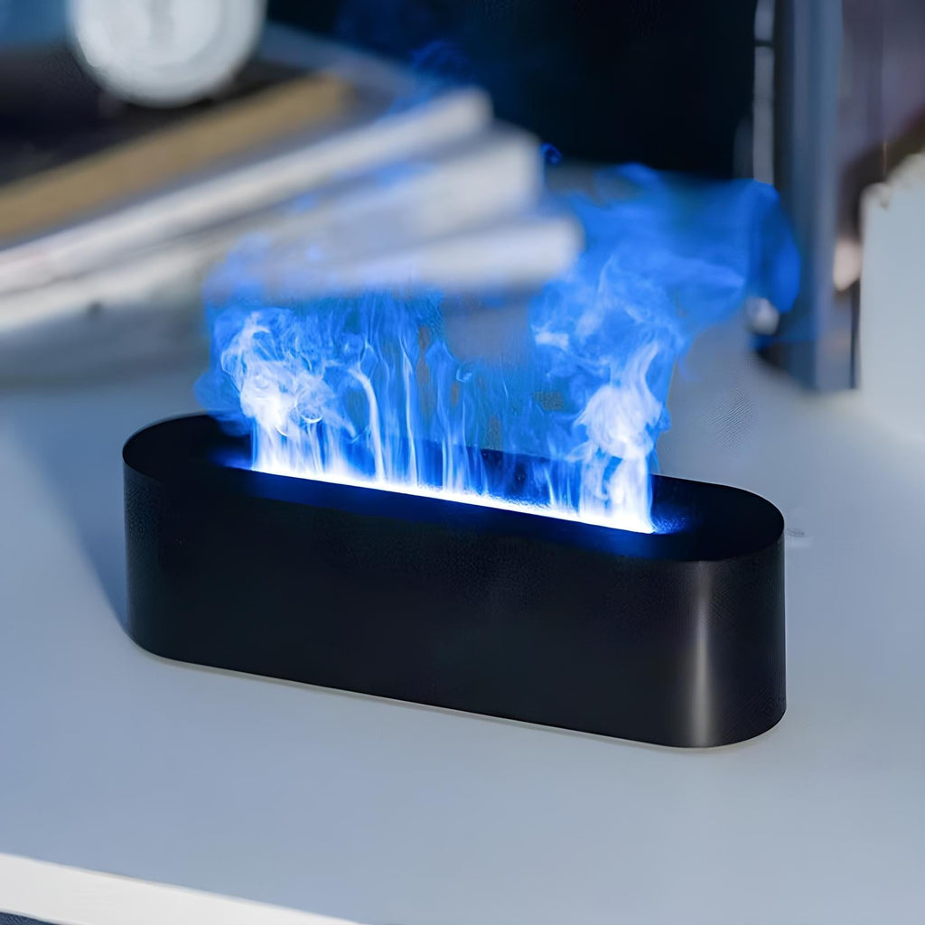 Humidificateur d'air effet flamme – lumière 7 couleurs, USB