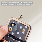 Boîte à bijoux de voyage – cuir grainé, fermoir à clip et intérieur compartimenté