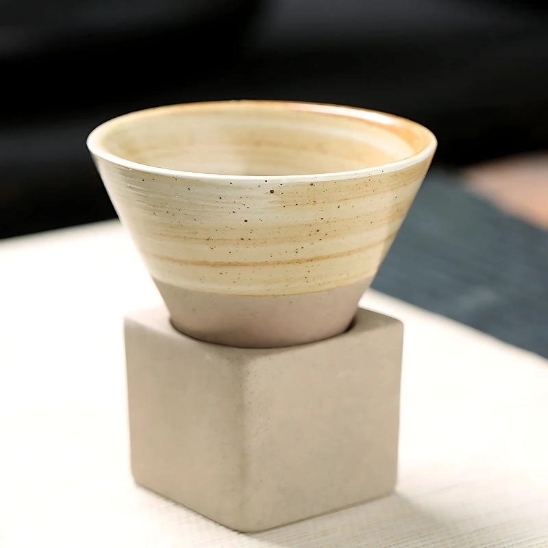 Tasses en céramique sans anse, lot de 2 – émail artisanal