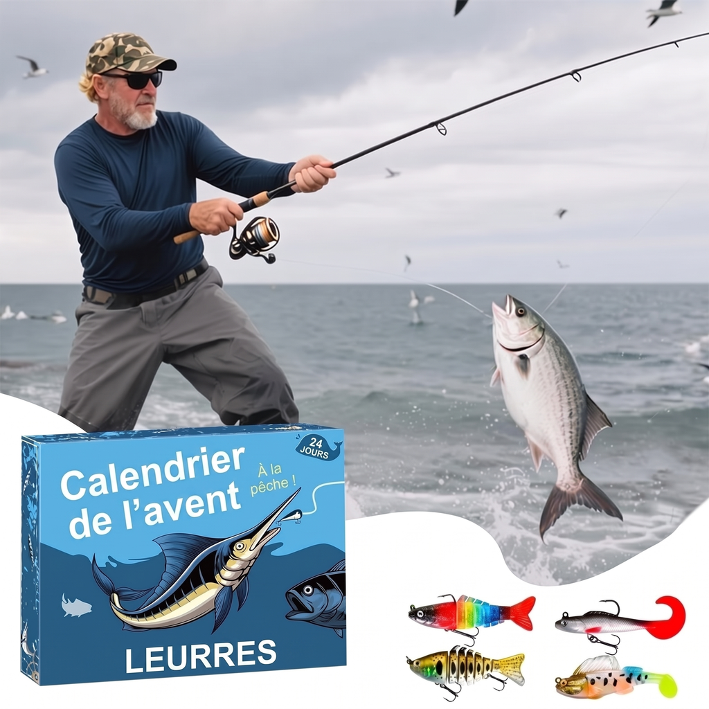 Calendrier de l'avent pêche – 24 leurres pour brochet, perche et truite