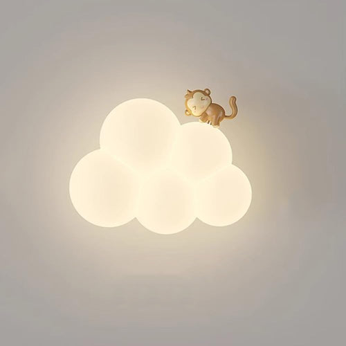 Applique murale nuage pour chambre d'enfant – veilleuse LED avec figurine