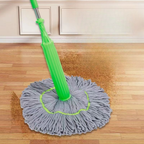 Balai serpillière à essorage rotatif – frange microfibre, sans se baisser