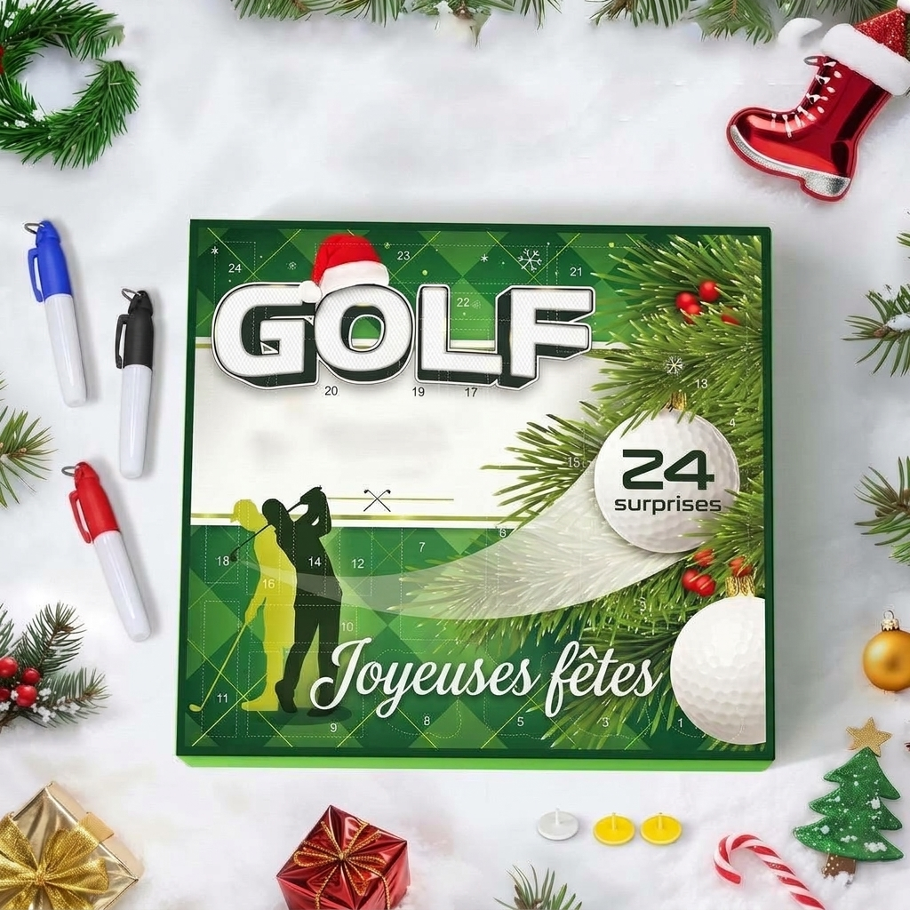 Calendrier de l'avent golf – 24 accessoires avec outil de traçage de balle