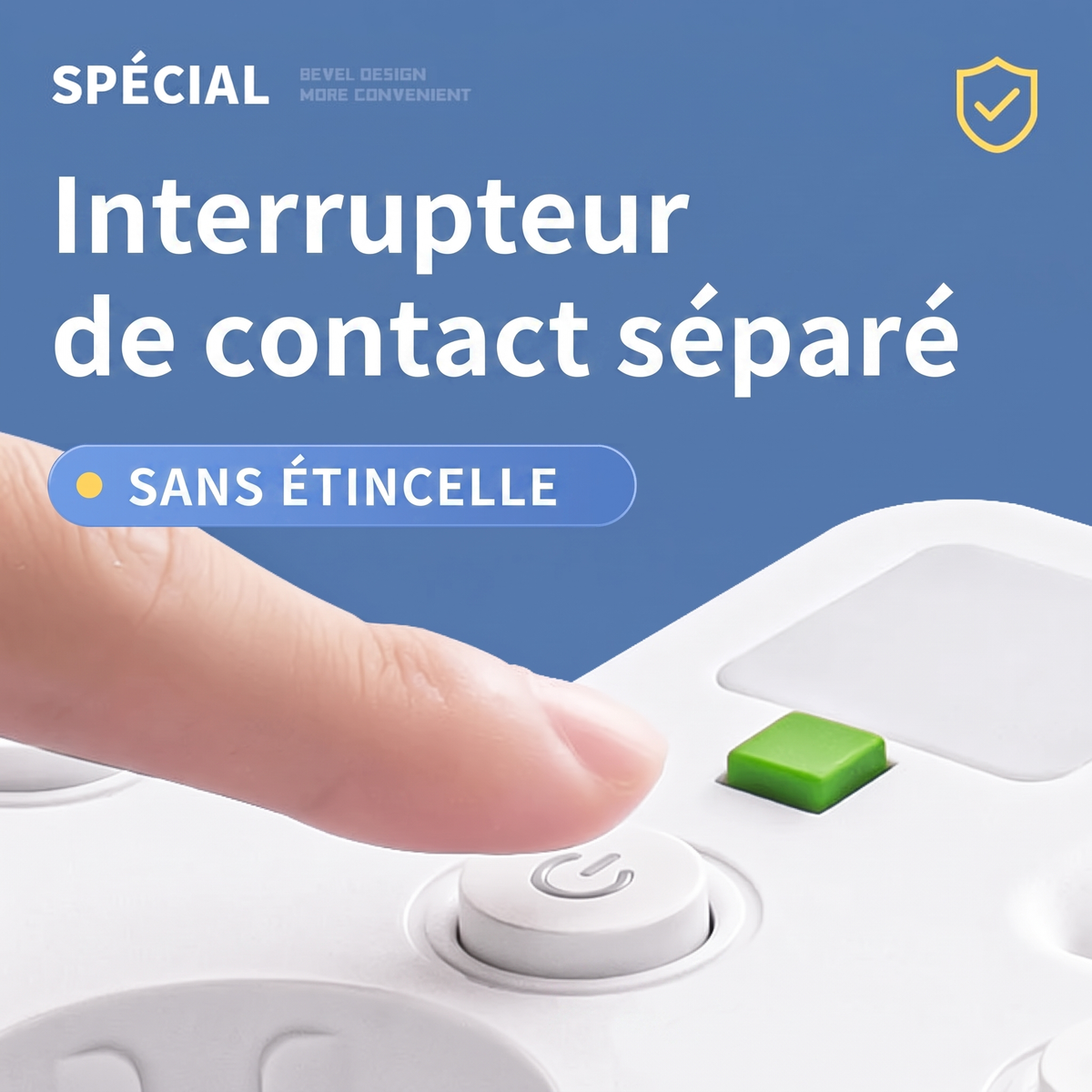 Multiprise avec interrupteur – ports USB et USB-C, protection contre les surtensions