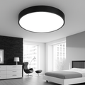 Plafonnier LED rond et extra plat – diffuseur en verre dépoli, montage semi-encastré