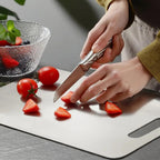 Planche à découper en inox – surface non poreuse et poignée intégrée