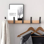 Porte-manteau mural en bois – cinq patères doubles pivotantes