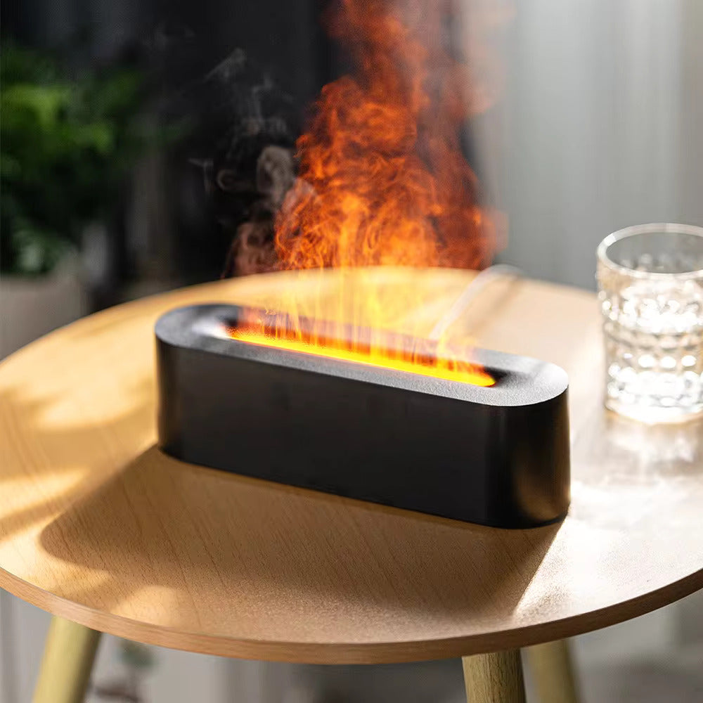 Humidificateur d'air effet flamme – lumière 7 couleurs, USB