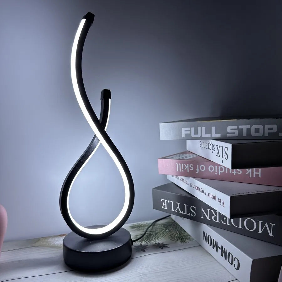 Lampe de chevet LED courbée – trois teintes et intensité réglable