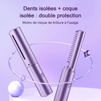 Peigne lissant chauffant sans fil – dents céramique, capuchon de protection