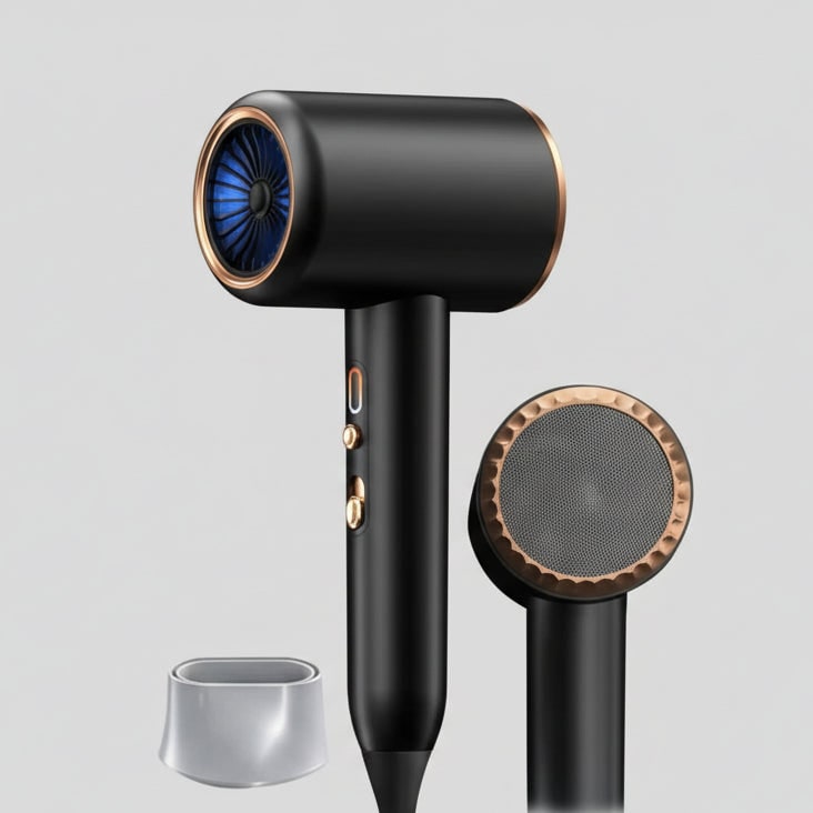 Sèche-cheveux ionique – embout concentrateur, air chaud et froid