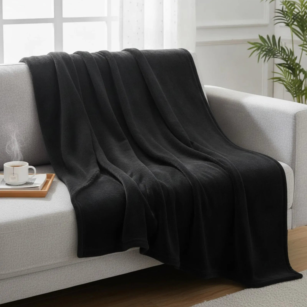 Plaid peluche ultra-doux – flanelle épaisse, canapé et lit