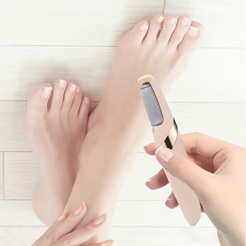 Râpe à pieds électrique rechargeable – tête rouleau, lumière LED intégrée