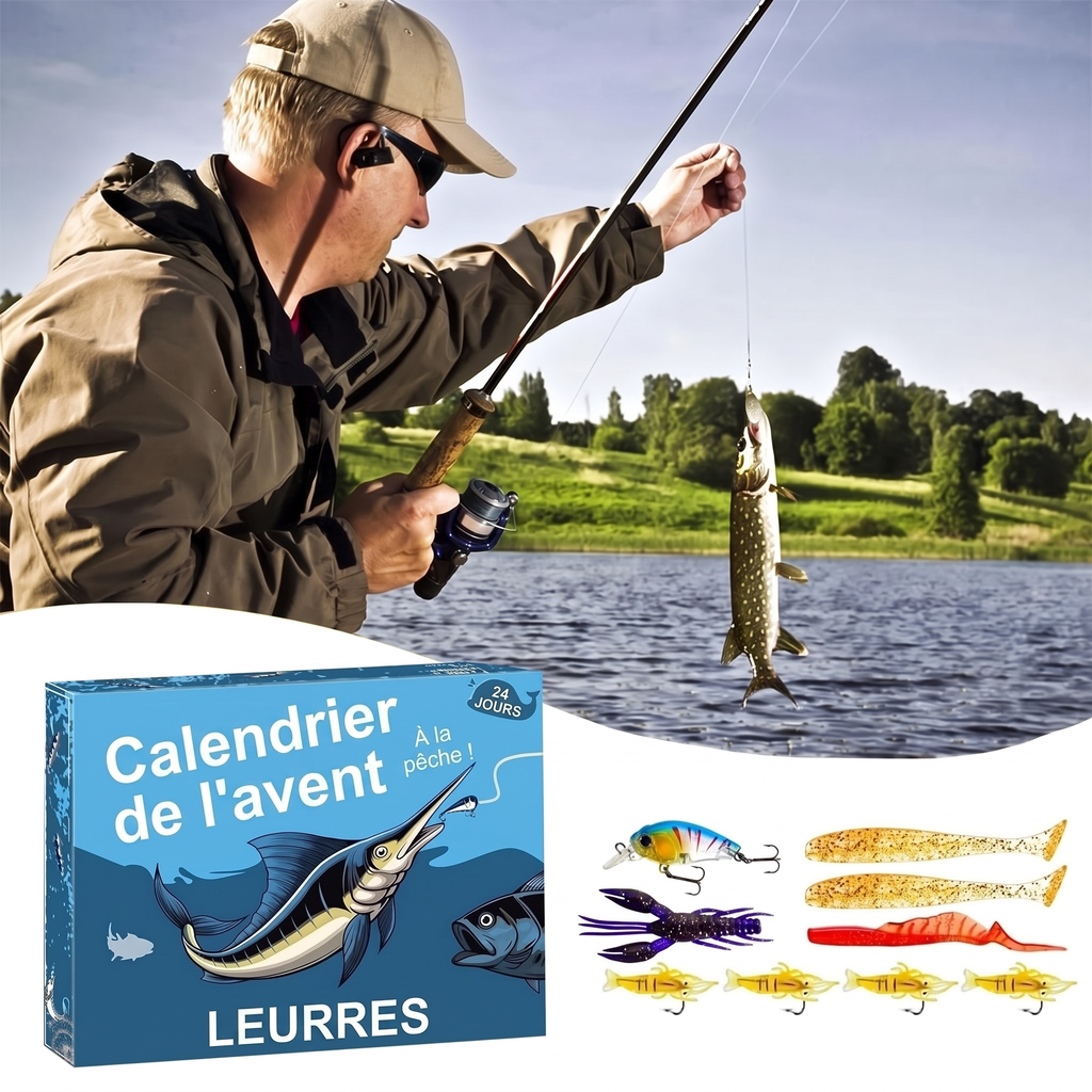 Calendrier de l'avent pêche – 24 leurres pour brochet, perche et truite