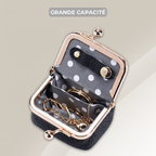 Boîte à bijoux de voyage – cuir grainé, fermoir à clip et intérieur compartimenté