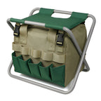 Kit d'outils de jardinage avec tabouret pliant – sac de rangement et six outils à main