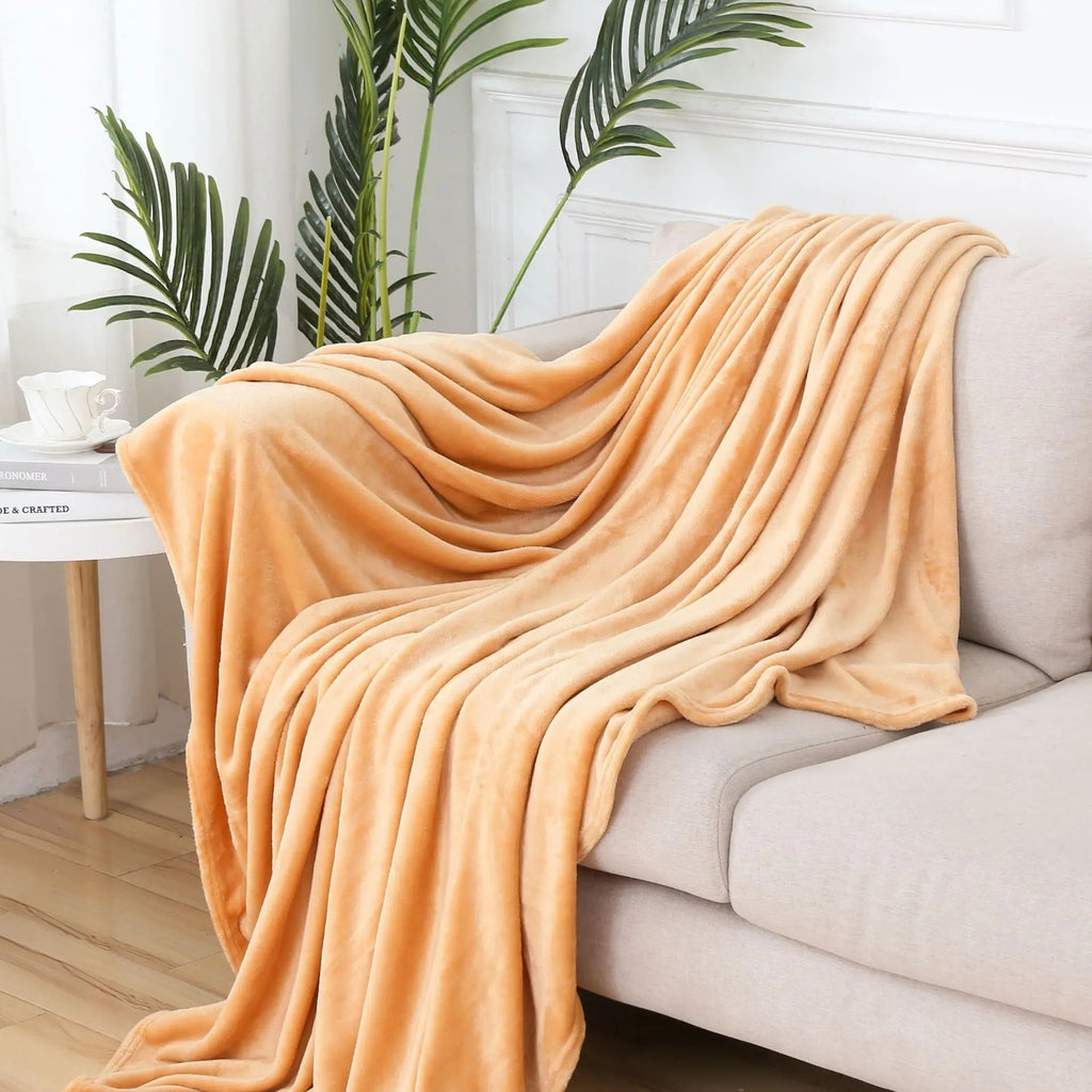 Plaid peluche ultra-doux – flanelle épaisse, canapé et lit