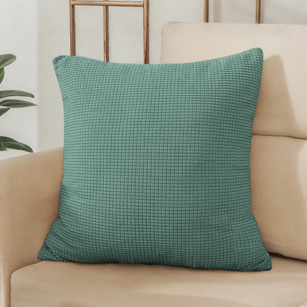 Housse de coussin jacquard gaufrée – relief tissé, fermeture invisible