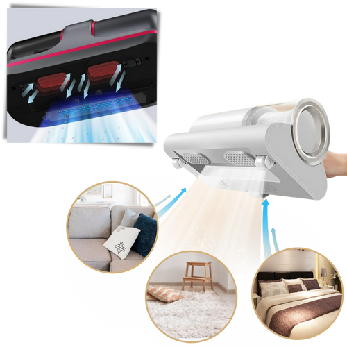 Aspirateur anti-acariens sans fil – lampe UV-C, brosse rotative et tapotement