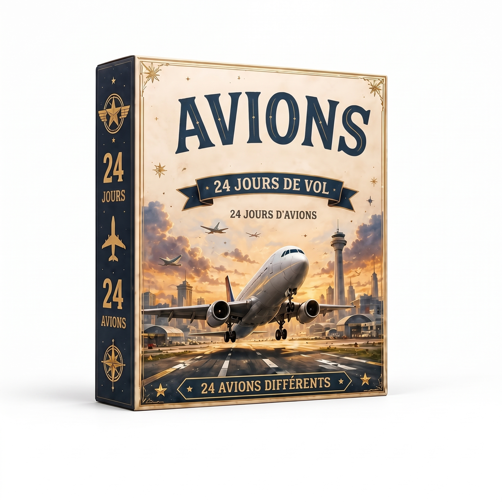Calendrier de l'avent avions – 24 ornements en acrylique à suspendre, trois modèles