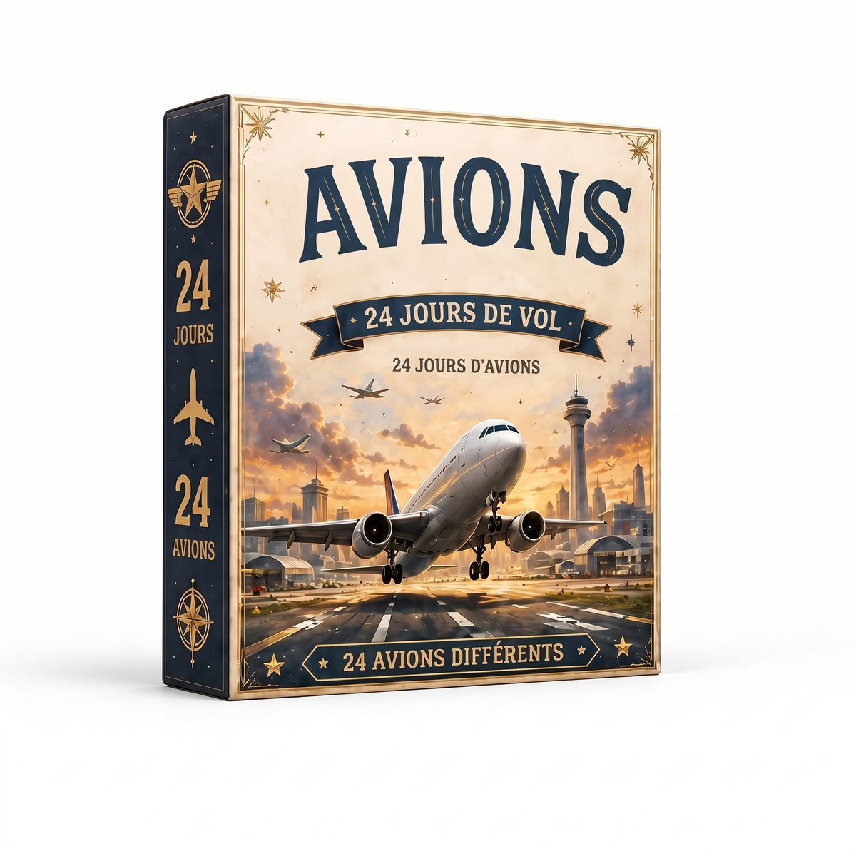 Calendrier de l'avent avions – 24 ornements en acrylique à suspendre, trois modèles