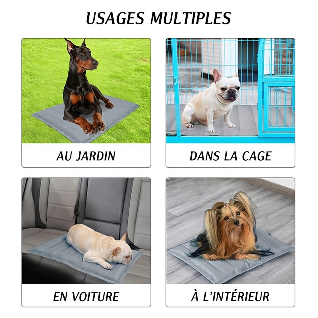Tapis rafraîchissant pour chien – à remplir d'eau, pliable