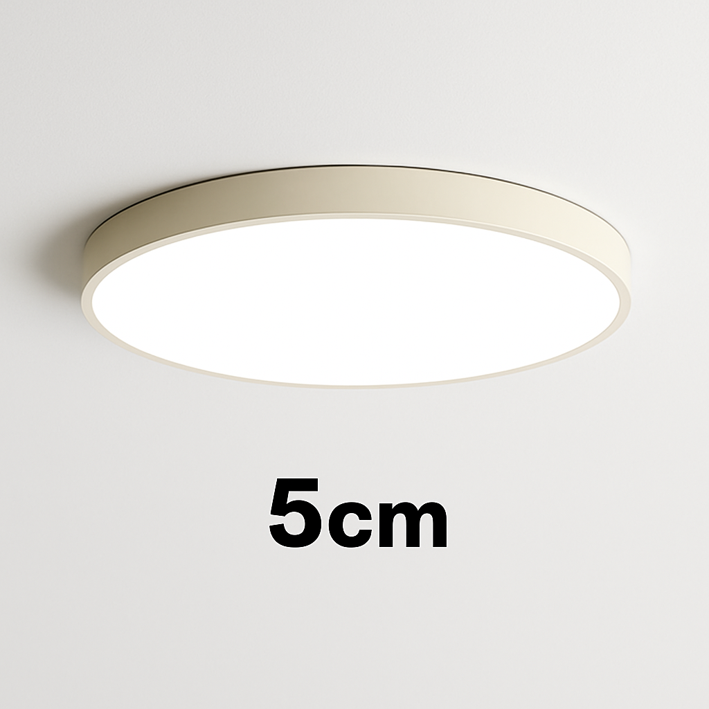 Plafonnier LED rond et extra plat – diffuseur en verre dépoli, montage semi-encastré
