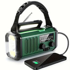 Radio d'urgence à manivelle – batterie 10 000 mAh, lampe et boussole