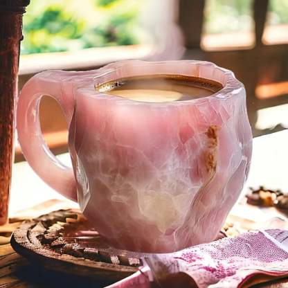Tasse à café aspect minéral – façonnée à la main, isolante et passe au micro-ondes