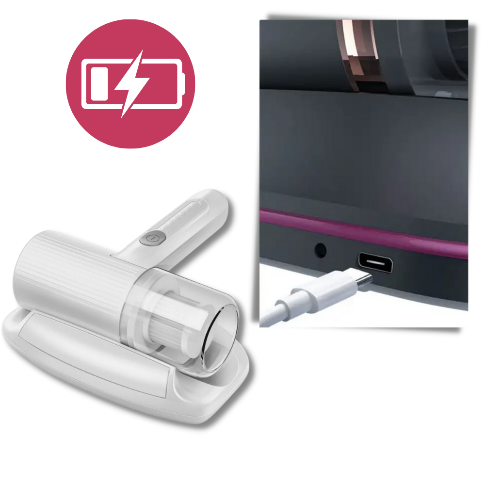 Aspirateur anti-acariens sans fil – lampe UV-C, brosse rotative et tapotement