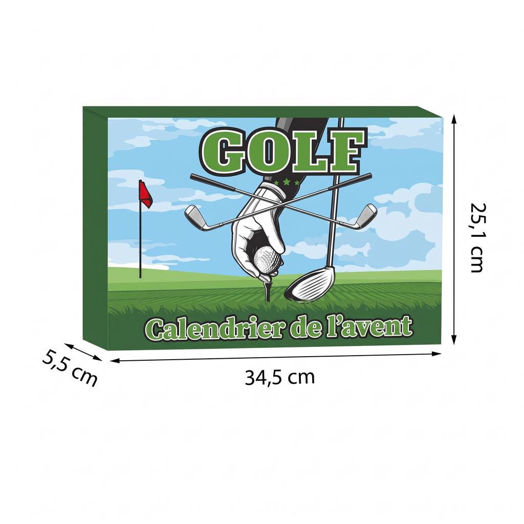 Calendrier de l'avent golf – 24 accessoires avec serviette, manchettes et chaussettes