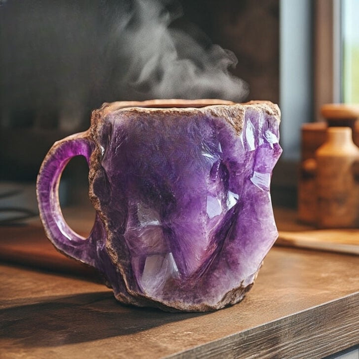 Tasse à café aspect minéral – façonnée à la main, isolante et passe au micro-ondes