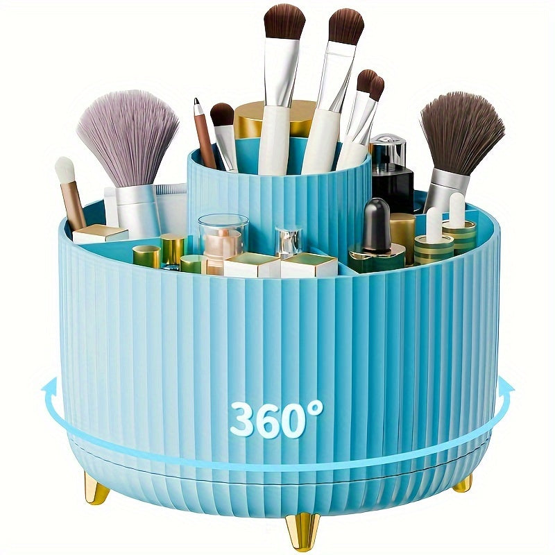 Rangement maquillage rotatif – cinq compartiments et base pivotante