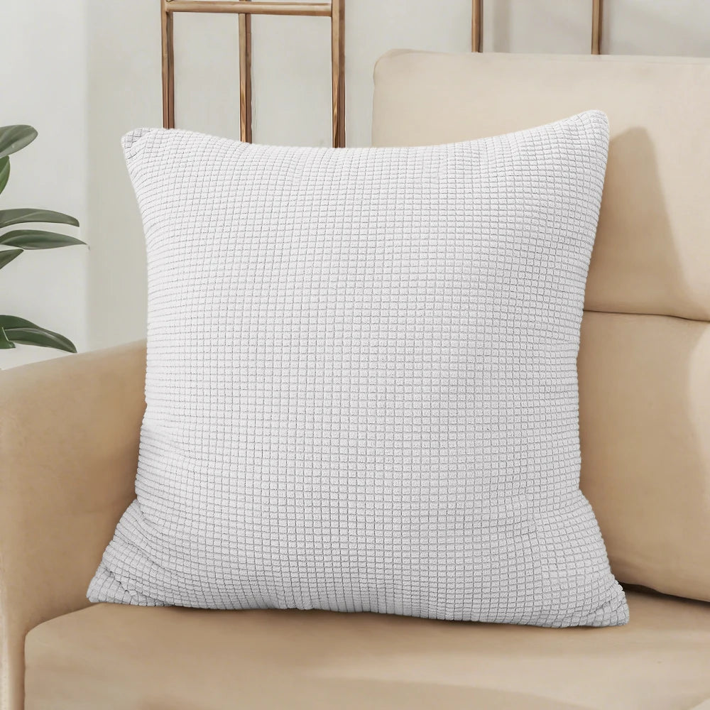 Housse de coussin jacquard gaufrée – relief tissé, fermeture invisible