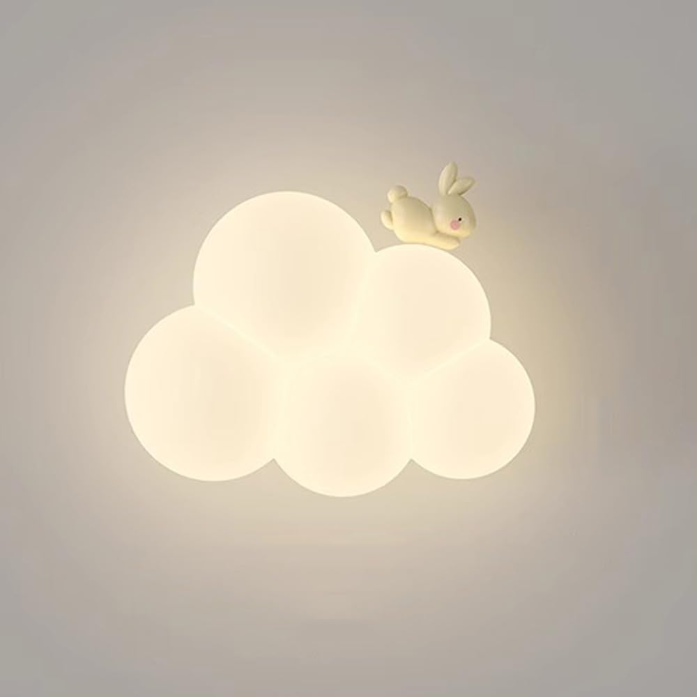 Applique murale nuage pour chambre d'enfant – veilleuse LED avec figurine