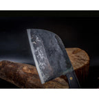 Couteau de chef forgé à la main – lame large et manche en bois