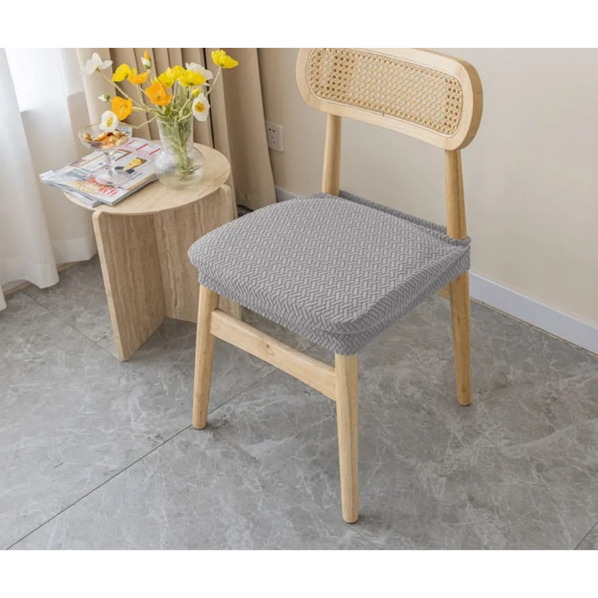 Housse d'assise de chaise extensible – tissu déperlant
