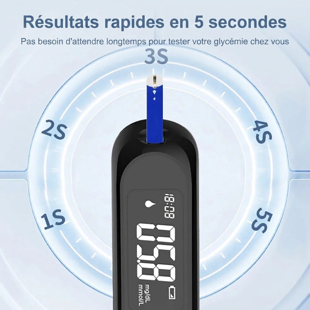 Glucomètre digital portable – écran LED